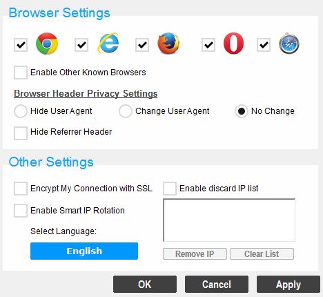 Hide My IP Advanced Setting