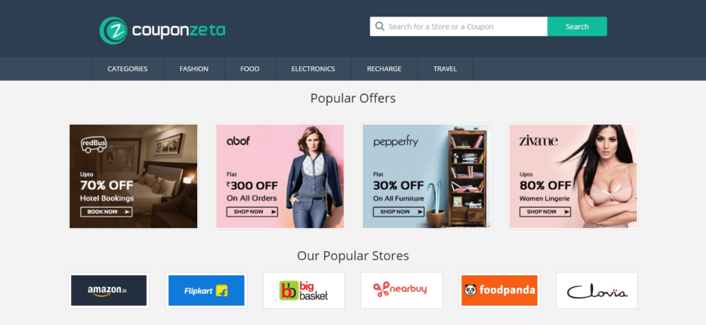 CouponZeta Homepage