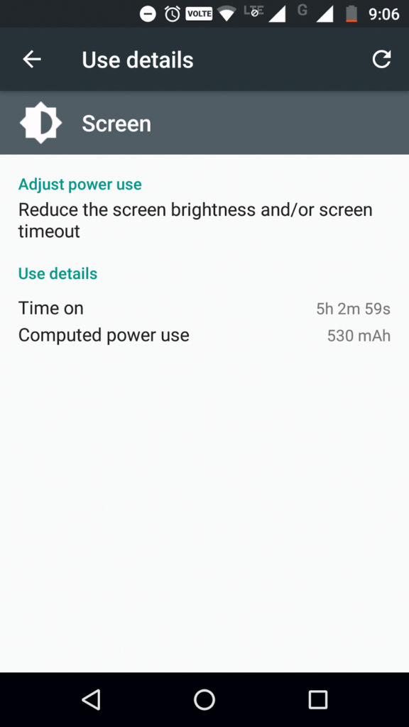Moto G4 Plus screen on time 1